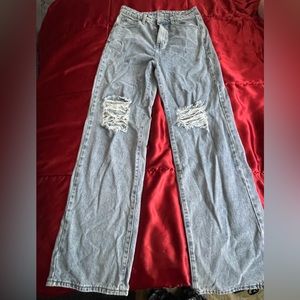 Romwe Blue Ripped Jeans